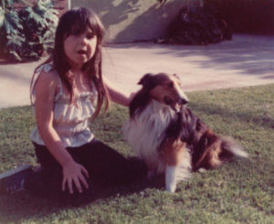 Erika with her dog, King