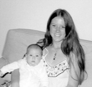 A newborn Erika, so fat. Me at 20!